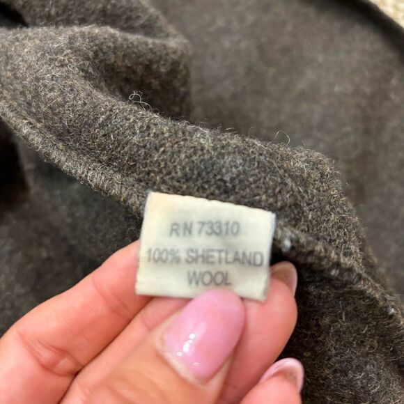 Women’s‎ Ivan Grundhal Brown Shetland Wool Asymmetrical Cardigan Sweater Medium - Picture 9 of 13